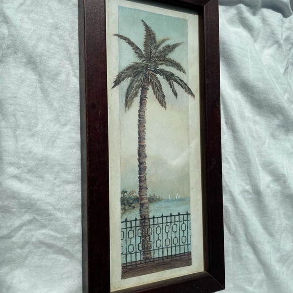 Small vintage beach tropical palm tree art - Picture 3 of 8